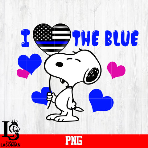 I LOve The Blue ,Snoopy PNG file