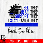 I See Them, I Hear Them, I Support Them, I Stand With Them Back The Blue svg eps dxf png file