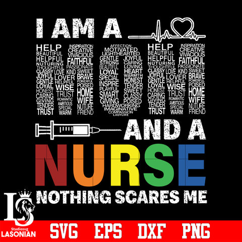 I am a mom and a nurse nothing scares me svg eps dxf png file