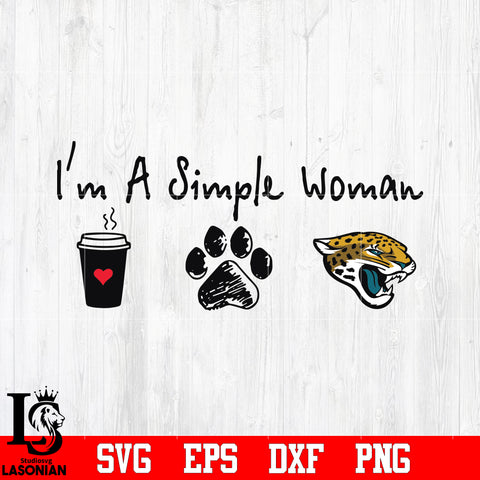 I'm a simple woman coffee paw Jacksonville Jaguars svg eps dxf png file