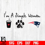 I'm a simple woman coffee paw New England Patriots svg eps dxf png file