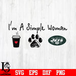 I'm a simple woman coffee paw New York Jets svg eps dxf png file