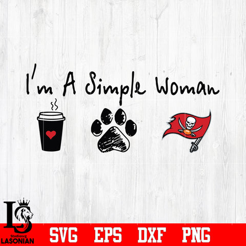 I'm a simple woman coffee paw Tampa Bay Buccaneers svg eps dxf png file