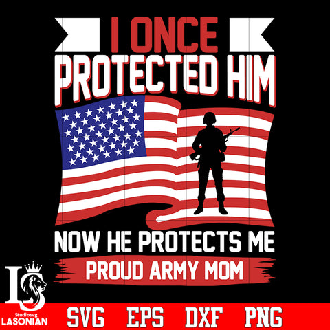 I once protected him now he protects me proud army mom svg eps dxf png file