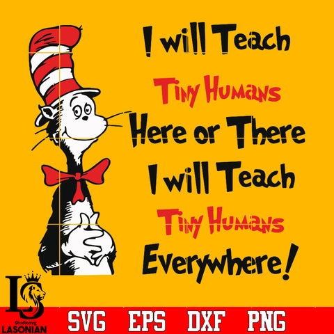 I will teach tyni humans here or there Svg Dxf Eps Png file