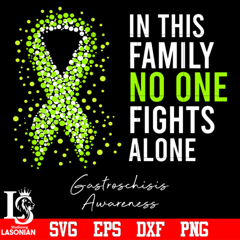 In this family no one fights alone Childhood Cancer Awareness svg eps dxf png file