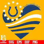 Indianapolis Colts Heart, Indianapolis Colts Love svg,eps,dxf,png file