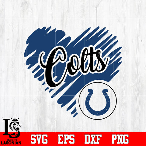 Indianapolis Colts Logo,Indianapolis Colts Heart NFL Svg Dxf Eps Png file