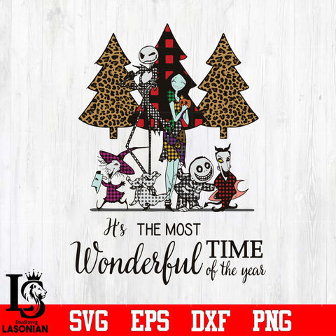 It's the most wonderful time of the year svg, Skellington And Sally svg, png, dxf, eps digital file