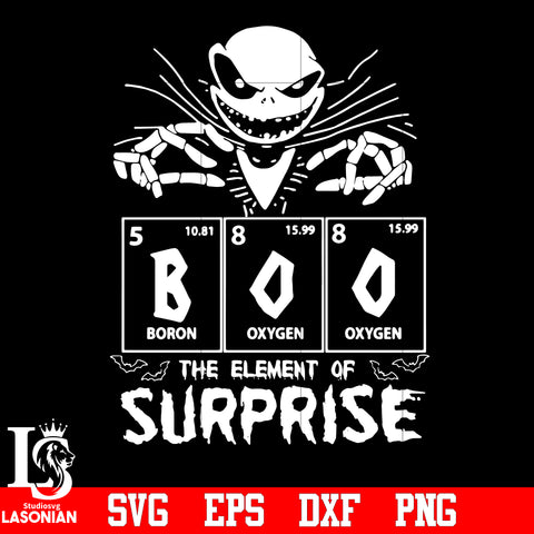 Jack Skellington Boo The Element Of Surprise svg eps dxf png file