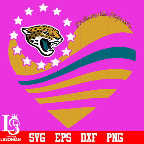 Jacksonville Jaguars Heart,Jacksonville Jaguars Love svg,eps,dxf,png file