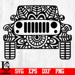 Jeep Mandala, Jeep Zentangle Mandala svg,eps,dxf,png file