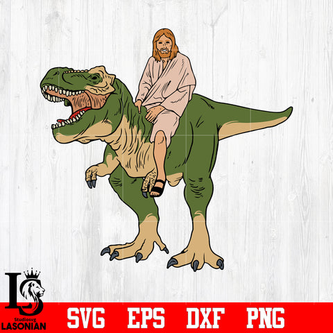 Jesus Riding Dinosaur svg eps dxf png file