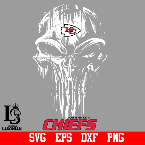 Kansas City Chiefs Skull svg,eps,dxf,png file