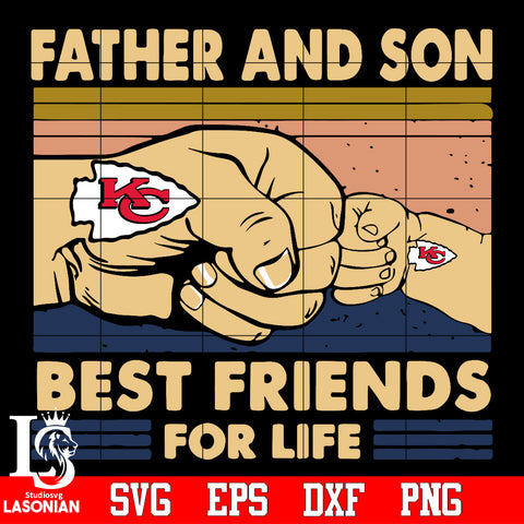 Kansas City Chiefs Father and son best friends for life Svg Dxf Eps Png file