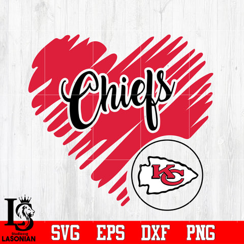 Kansas City Chiefs Logo,Kansas City Chiefs Heart NFL Svg Dxf Eps Png file