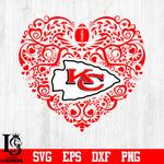 Kansas city chiefs, Heart svg eps dxf png file