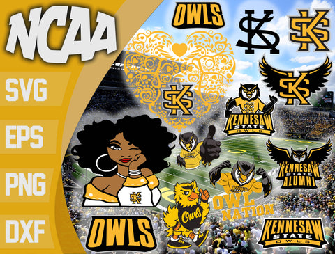 Kennesaw State Owls svg svg eps dxf png file, bundle ncaa svg, ncaa svg