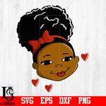 Kids Cute Afro black girl svg,eps,dxf,png file