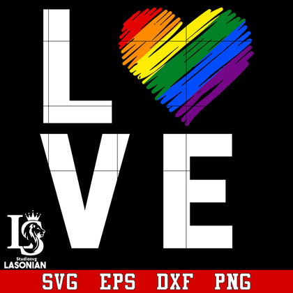 LOVE LGBT  svg,dxf,eps,png file
