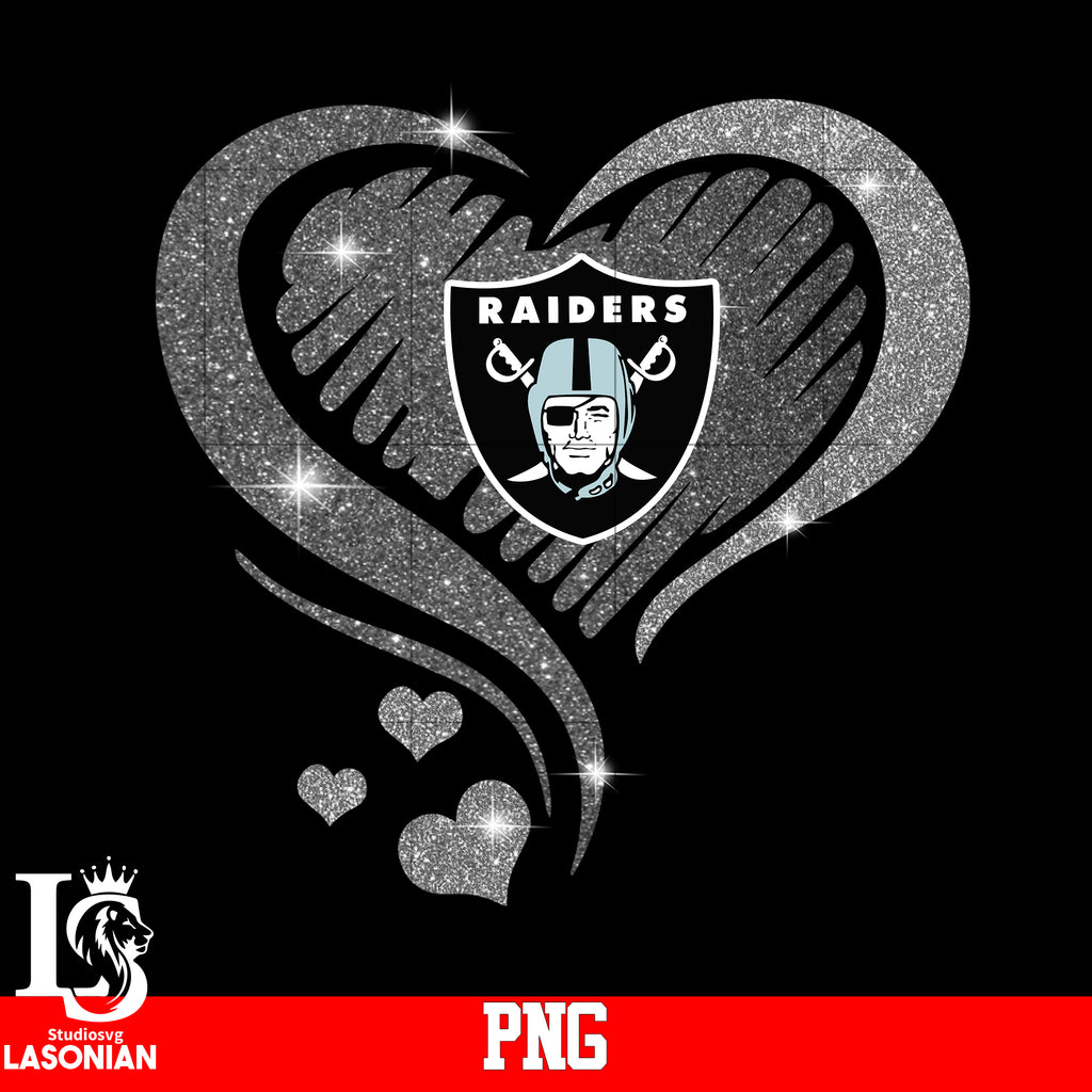 Las Vegas Raiders Heart Cut Decal / Sticker