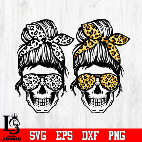 Leopard Mom Skull svg svg dxf eps png file