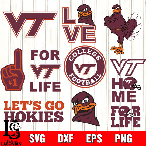 Bundle Logo Let's Go Hokies football svg eps dxf png file