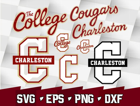 Bundle Logo College of Charleston Cougars svg eps dxf png file