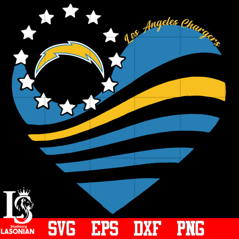 Los Angeles Chargers Heart,Los Angeles Chargers Love svg,eps,dxf,png file