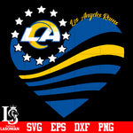 Los Angeles Rams Heart,  Los Angeles Rams Love svg,eps,dxf,png file