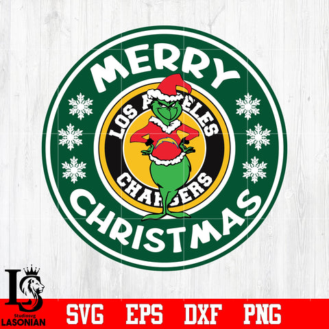 Los Angeles Chargers, Grinch merry christmas svg eps dxf png file
