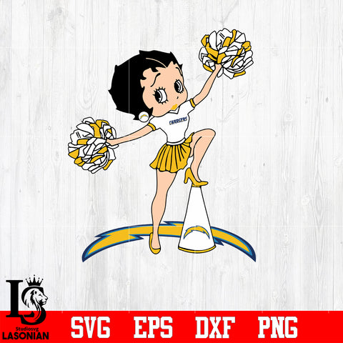 Los Angeles Chargers Betty Boop Cheerleader NFL svg eps dxf png file
