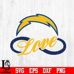 Los Angeles Chargers Love Svg Dxf Eps Png file