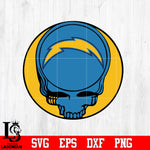 Los Angeles Chargers Skull Ball Svg Dxf Eps Png file Svg Dxf Eps Png file