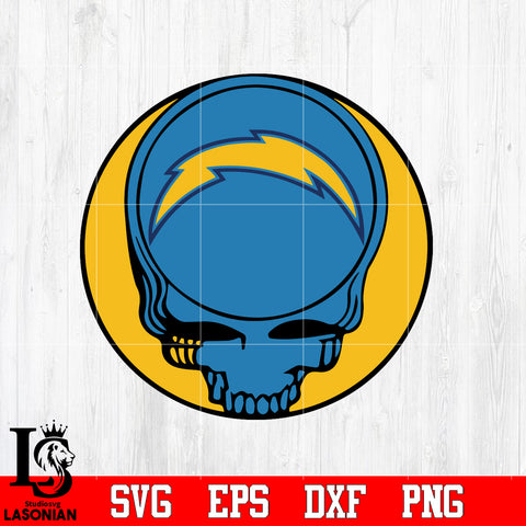 Los Angeles Chargers Skull Ball Svg Dxf Eps Png file Svg Dxf Eps Png file