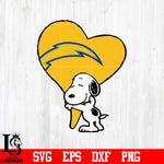 Los Angeles Chargers Snoopy heart svg eps dxf png file