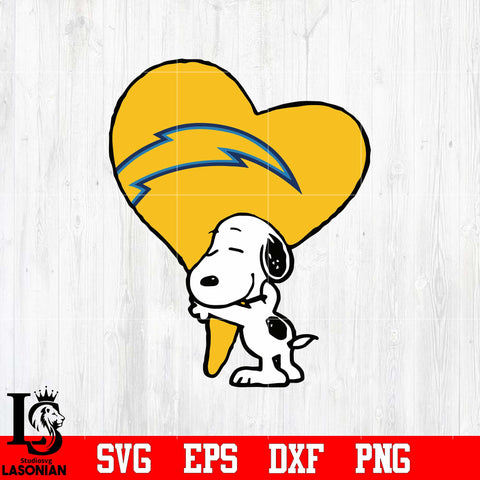 Los Angeles Chargers Snoopy heart svg eps dxf png file