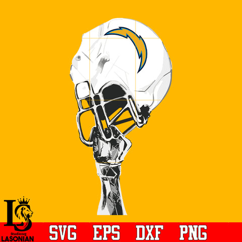 Los Angeles Chargers hand helmet svg eps dxf png file