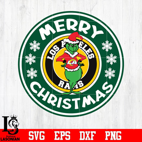 Los Angeles Rams, Grinch merry christmas svg eps dxf png file