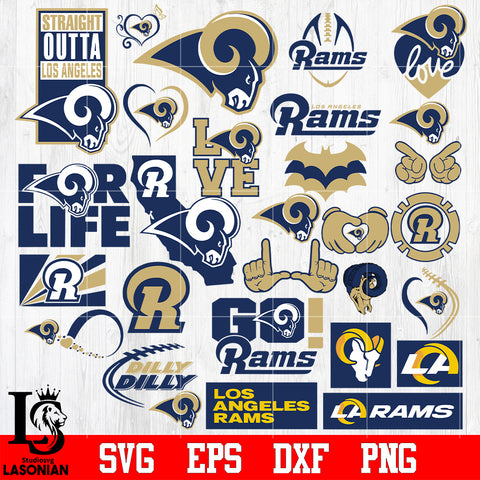 Los Angeles Rams Bundle, bundle Nfl, Bundle sport Digital Cut Files Svg Dxf Eps Png file