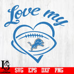 Love My Detroit Lions svg,eps,dxf,png file