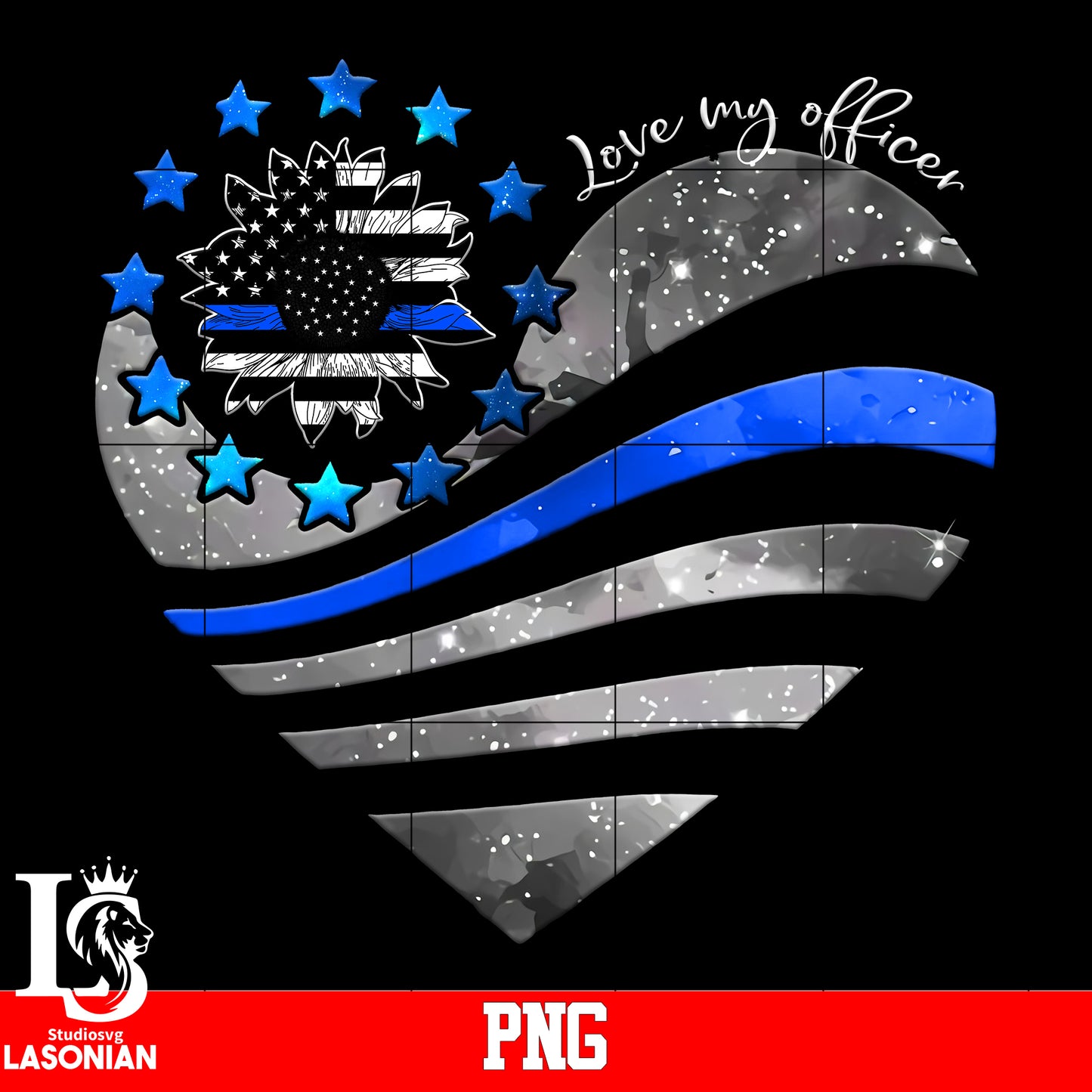 Love My Officer,sunflower,heart,police png file