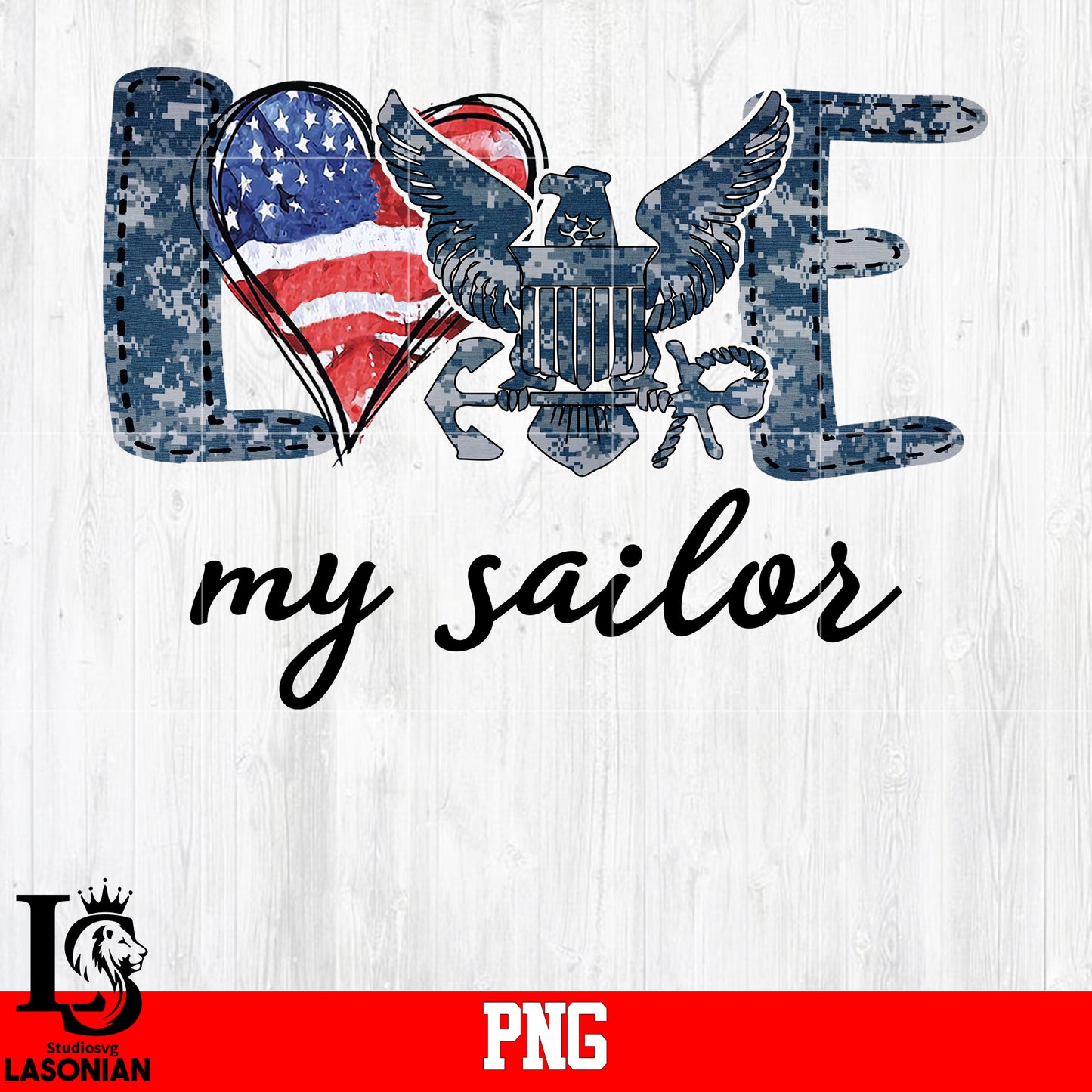 Love My Sailor Heart PNG file