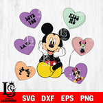 Love , Love you , kiss me , mickey valentine's day svg eps dxf png file, digital download