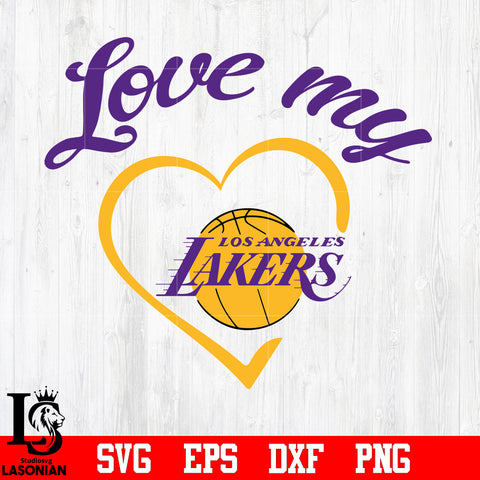 Love My los angeles lakers svg eps dxf png file