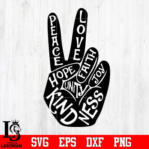 Love cut file Silhouette File Kindness Peace Sign File Hope Faith Love Svg Dxf Eps Png file Svg Dxf Eps Png file