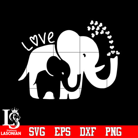  Love elephant mom and baby Svg Dxf Eps Png file