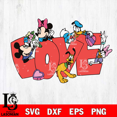 Love valentine's day svg, disney valentine's day svg eps dxf png file, digital download