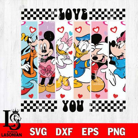 Love you valentine's day svg , Disney  valentine's day svg eps dxf png file, digital download