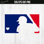 MLB inspired Heart Baseball logo SVG file, PNG file, DXF file, EPS file